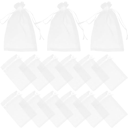 HOUDERCO 100 Stück Kleine Organza geschenksäckchen mit Zugband Weiße Leichte Langlebige Schmuck Geschenkbeutel für Hochzeit Geburtstag Party und Süßigkeitenverpackung HOUDERCO 100 Stück Kleine Organza geschenksäckchen mit Zugband Weiße Leichte Langlebige Schmuck Geschenkbeutel für Hochzeit Geburtstag Party und Süßigkeitenverpackung von HOUDERCO