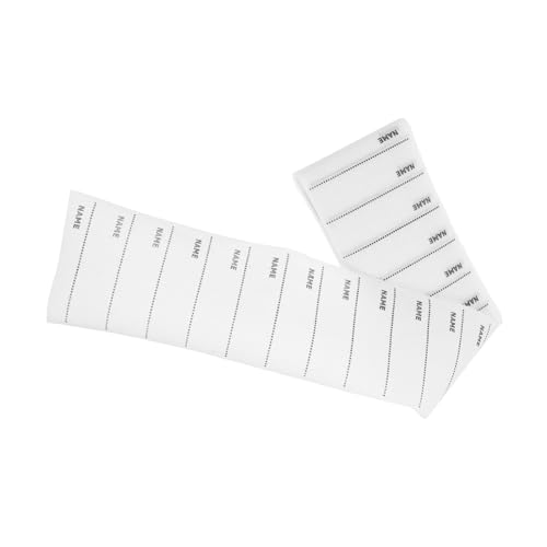 HOUDERCO 100Stücke Namensschilder Aufbügeln für Kleidung Beschreibbare Nähetiketten aus Polyester Baumwoll Material für Pflegeheime und Vielseitig Einsetzbar von HOUDERCO