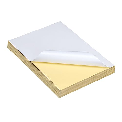 HOUDERCO 100Stücke Selbstklebendes Etikettenpapier Blanko Druckpapier für und Tintenstrahldrucker für Büro Schule und Zuhause Hochwertiges Aufkleberpapier von HOUDERCO