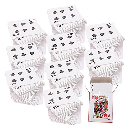 HOUDERCO 10Sätze Mini Pokerkarten Teiliges Spielkarten für Erwachsene und Partyspielzeuge Handliche Miniaturkarten für Spaß und Unterhaltung Unterwegs von HOUDERCO
