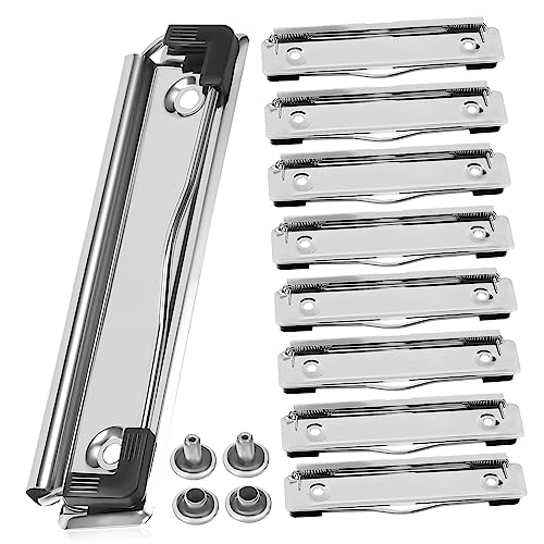 HOUDERCO 10Stücke Montierbare Zwischenablage Clips Robuste Dokumentenhalter mit Nägeln für Schule Büro und Schreibwaren Langlebig und Rostfrei von HOUDERCO