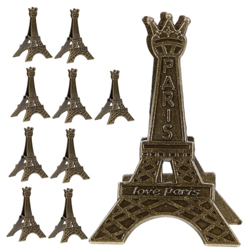 HOUDERCO 10Stücke Vintage Tischkartenhalter Eiffelturm Dekorative Memo Clips für Hochzeit Partys und Büro Stabiler Tischnummernständer aus Langlebigem Material von HOUDERCO