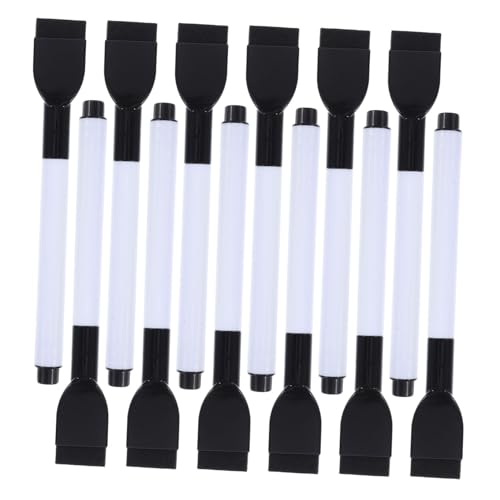 HOUDERCO 12 Pcs Bulk Weiße Brettmarkierungen Mit Feiner Spitze Trockener Löschmarkierungen Für Whiteboard-wasserbasis Und Schneller Trocknen Des Whiteboard-stifts Mit Radiergummi-top von HOUDERCO