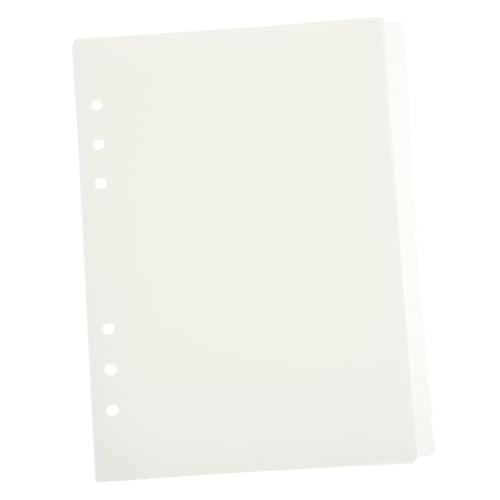 HOUDERCO 12 Stück Kunststoff Registerteiler für A5 Ordner – 6 Löcher Beschreibbare Tabs Design für Notizbücher und Planer für Organisation und Effizientes Nachschlagen von HOUDERCO
