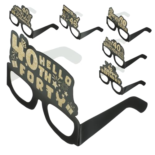 HOUDERCO 12 Stück Teiliges Papier Partybrillen Bunte Lustige Geburtstagsbrillen für Geburtstag Partydekoration Fotorequisiten Leichte Kompakte Brillen für Erwachsene und Freunde von HOUDERCO