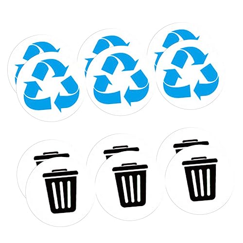 HOUDERCO 12 Stück Teiliges Selbstklebender Wasserdichter Mülltonnenaufkleber aus PVC zur Abfallklassifizierung Praktische Recyclinglabels für Mülltonnen Fördert Umweltbewusstes von HOUDERCO