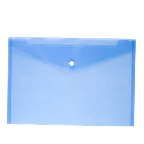 HOUDERCO 12Stücke Dokumentenordner Transparent mit Druckknopf Reißfest Wasserabweisend zur Aufbewahrung Wichtiger Unterlagen Bürobedarf Blau von HOUDERCO