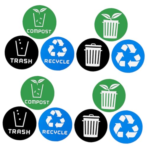 HOUDERCO 12Stücke Mülltrennung Aufkleber für Abfallbehälter Selbstklebende Etiketten für Recycling Langlebiges Material Einfache Anwendung Glatten Oberflächen HOUDERCO 12Stücke Mülltrennung Aufkleber für Abfallbehälter Selbstklebende Etiketten für Recycling Langlebiges Material Einfache Anwendung Glatten Oberflächen von HOUDERCO