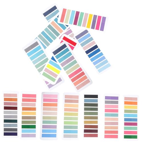 HOUDERCO 14Blätter Transparente Haftmarker Klebrige Lesezeichen für Farbige Index Tabs Praktische Schreibwaren für Schule und Büro für Notizen und Themenmarkierung von HOUDERCO