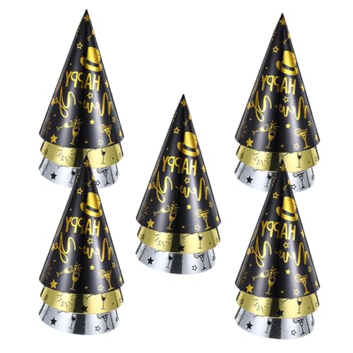 HOUDERCO 15 Stück Neujahrs-partyhüte Für Männer Und Frauen, Frohes Neues Jahr, Papierkegelhüte Für Silvester-partyzubehör Und Dekorationen HOUDERCO 15 Stück Neujahrs-partyhüte Für Männer Und Frauen, Frohes Neues Jahr, Papierkegelhüte Für Silvester-partyzubehör Und Dekorationen von HOUDERCO