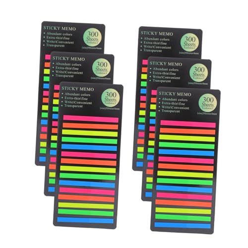 HOUDERCO 1800 Stück Transparente Lange Index Tabs Haftnotizen für Buchannotationen Notizbücher und Bürogebrauch Langlebige und Sichere Seitenmarkierer Fluoreszierende pro Pet Material von HOUDERCO