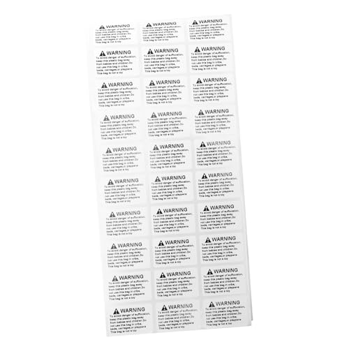 HOUDERCO 1Rolle Erstickungswarnaufkleber Selbstklebende Warnetiketten für von Kindern Hochviskoses Material Klarer Druck zur Vermeidung von Erstickungsgefahr von HOUDERCO