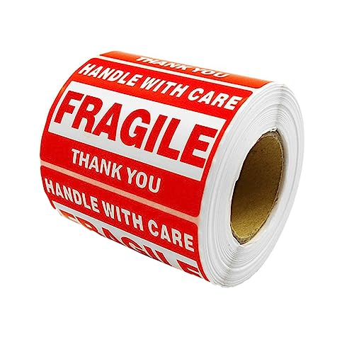 HOUDERCO 1Rolle Fragile Aufkleber Rolle Zerbrechliche Etiketten für Versand Verpackung Selbstklebend Geeignet für Karton und HOUDERCO 1Rolle Fragile Aufkleber Rolle Zerbrechliche Etiketten für Versand Verpackung Selbstklebend Geeignet für Karton und von HOUDERCO