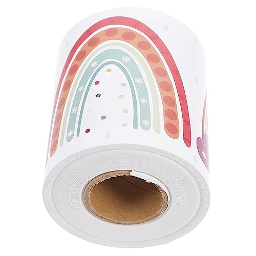 HOUDERCO 1Rolle Selbstklebende Rainbow Border Aufkleber für Klassenzimmer Dekoration für Tafel Bulletin Board und für Schulkind Deko und Unterrichtszubehör von HOUDERCO