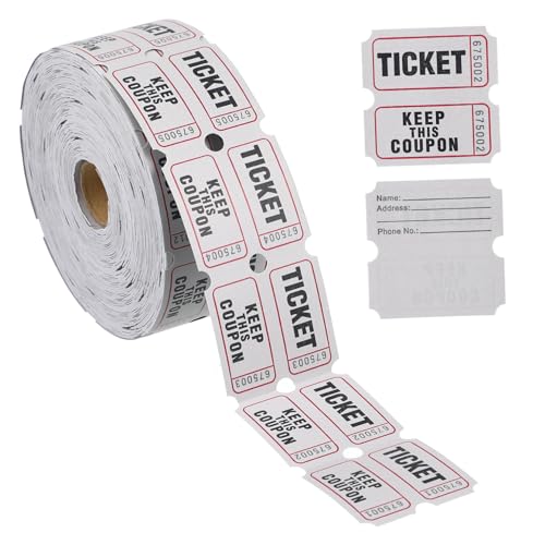 HOUDERCO 1Rolle Verlosungstickets Tickets für Veranstaltungen Karneval und Raffles Bunte Tickets mit Einfachem Design und Schnellem Abreißen von HOUDERCO