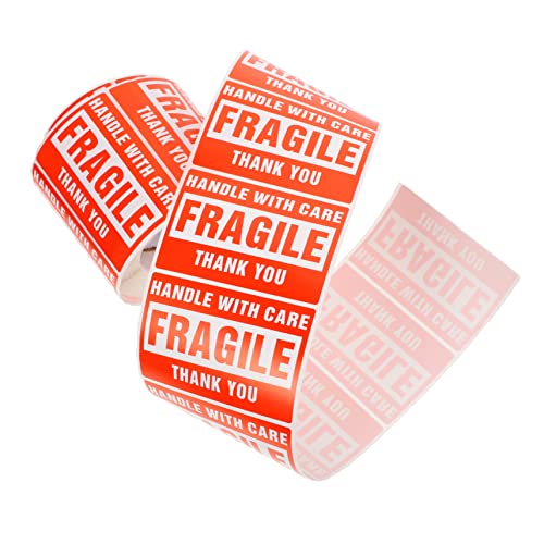 HOUDERCO 1Rolle Zerbrechliche Produktetiketten Selbstklebend Hochwertige Warnlabels für Sicheren Versand und Verpackung für Transporte von HOUDERCO