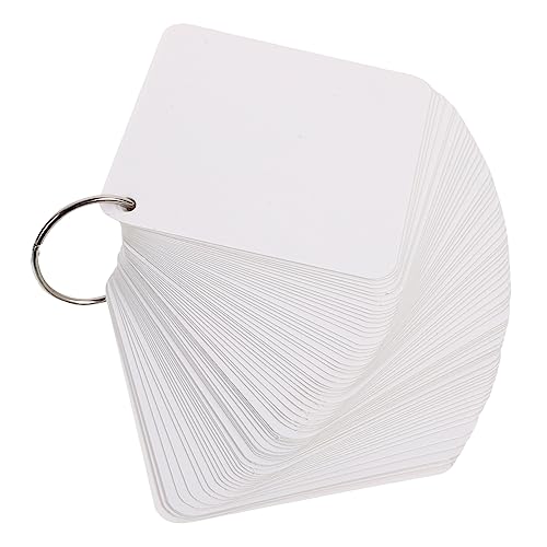 HOUDERCO 1Satz Leeres Flash Karten mit Metallbinderinge Blanko Karteikarten für DIY Notizen für Schule Zuhause und Kreative Projekte von HOUDERCO