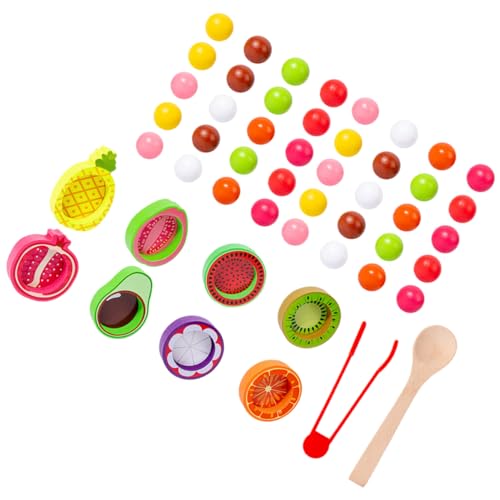 HOUDERCO 1Satz Montessori Lernspielzeug für Kleinkinder Holzperlen zur Farberkennung und Hand Koordination Sichere Glatte Kanten für Kreatives von HOUDERCO