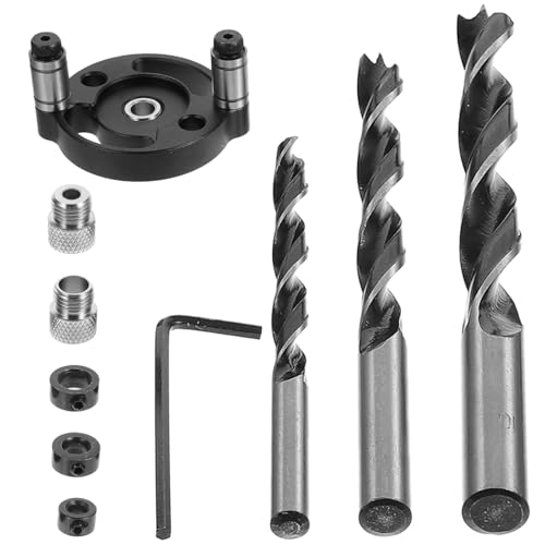 HOUDERCO 1Satz Selbstzentrierenden Bohrführern Aluminiumlegierung Teiliges Kit für Präzises Bohren und Holzverarbeitung mit Adaptern für Professionelle von HOUDERCO