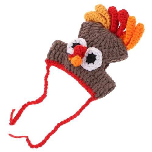 HOUDERCO Kostüm-pudel-hundemütze 30–35 Cm Truthahnmütze Für Haustiere Handgefertigt Gestrickt Sicher Und Für Halloween Und Partys von HOUDERCO