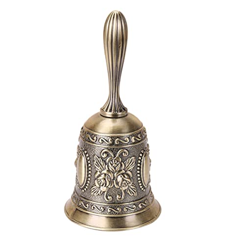 HOUDERCO 1Stück Retro Handglocke aus Legierung Vintage Empfangsglocke für Hochzeiten Restaurants und Ergonomisches Design Langlebig und Vielseitig Einsetzbar von HOUDERCO