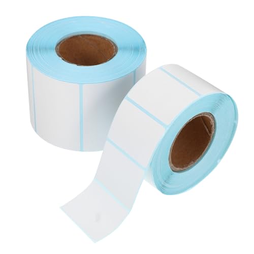 HOUDERCO 2 Rollen Selbstklebende Blanko Etiketten Wetterfeste Thermoetiketten für Adressierung und Versand für Büro Zuhause und Schule von HOUDERCO