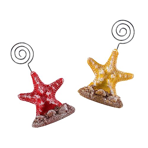 HOUDERCO 2 STÜCK Seestern Memo Clip Mediterranes Stil Desktop Notizhalter Ornament für Zuhause und Büro für Fotos Karten und Dekoration von HOUDERCO