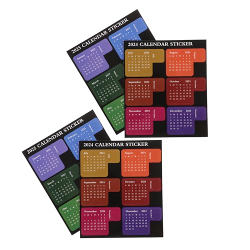 HOUDERCO 2 Sätze Selbstklebende Monatskalenderaufkleber Bunte Index Sticker für Planer Notizbücher Abreißbare Büro Organizer Aufkleber Praktische Tagesplaner Markierungen von HOUDERCO