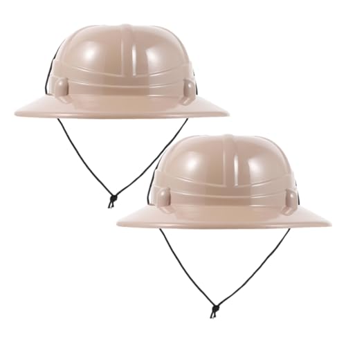 HOUDERCO 2 Stück Abenteuerhut Bühnenleistungskappen Simulation Kindermütze Simulation Explorers cap Requisiten für Bühnenshows Cosplay Entdecker Hut Rollenspiel-Entdeckerhüte Plastik Beige HOUDERCO 2 Stück Abenteuerhut Bühnenleistungskappen Simulation Kindermütze Simulation Explorers cap Requisiten für Bühnenshows Cosplay Entdecker Hut Rollenspiel-Entdeckerhüte Plastik Beige von HOUDERCO