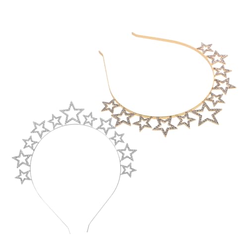 HOUDERCO 2 Stück Damen Haarband mit Strass Sternen Party Haaraccessoire für Hochzeiten Geburtstagsfeiern und Fotoshootings Bequemes Tragegefühl und Modisches Design von HOUDERCO
