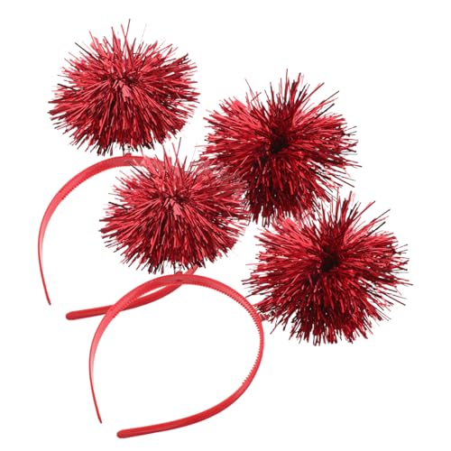 HOUDERCO 2 Stück Lametta-pom-pom-haarreifen: Folienstreifen-stirnband Für Geburtstagspartys – Kostümdekoration, Bequeme Und Stilvolle Festliche Kopfbedeckung von HOUDERCO
