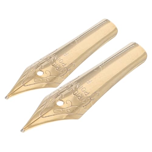 HOUDERCO 2 Stück Metall Kalligraphie Feder für Füllfederhalter Austauschbare für Schreiben und Zeichnen für Büro und Kunstprojekte Goldfarbe HOUDERCO 2 Stück Metall Kalligraphie Feder für Füllfederhalter Austauschbare für Schreiben und Zeichnen für Büro und Kunstprojekte Goldfarbe von HOUDERCO