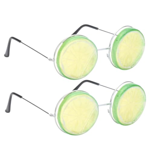 HOUDERCO 2 Stück lustige Brille strandgläser party sachen beach accessories partygläser Festival Strandpartygeschenke für Erwachsene schnapsgläser Zitronengläser Cosplay-Party-Brille Green von HOUDERCO