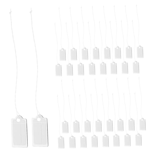HOUDERCO 200Stücke Preisschilder für Schmuck Kleine Etikettenanhänger mit Schnur Langlebige Papieranhänger für Kleidung und Schmuck Aufhängen und Beschriften Praktische von HOUDERCO
