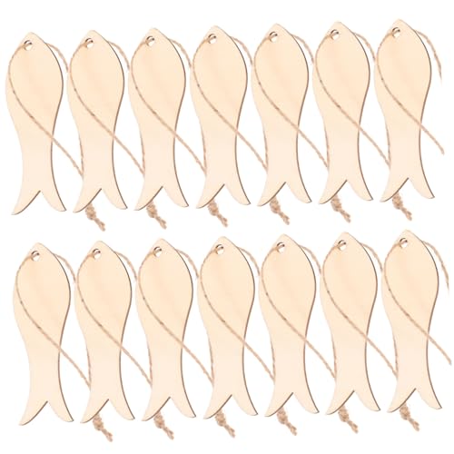 HOUDERCO 20Stücke Holzscheiben zum Basteln Unvollendete Holzanhänger für DIY Projekte Glatte Oberfläche Bastelmaterial für Dekoration und Ungefärbte Holzspäne von HOUDERCO