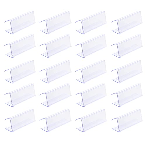 HOUDERCO 20 Stücke Preisetikettenhalter aus Kunststoff Transparenter Etikettenhalter für Regale Langlebig für Supermarkt und Einzelhandel von HOUDERCO