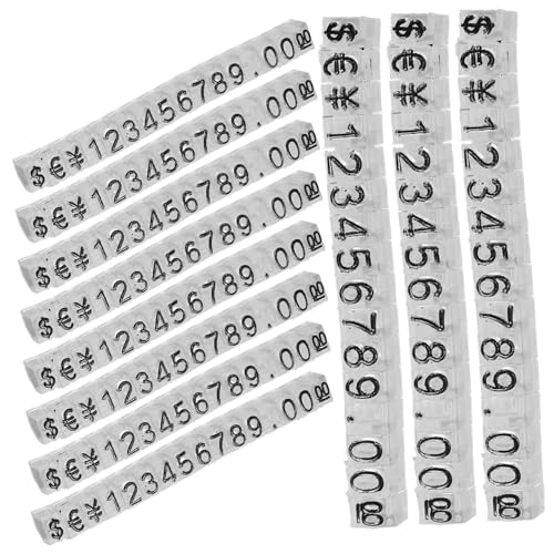 HOUDERCO 20Stücke Preisetiketten Halter Cube Verstellbar für Einzelhandel Preisdisplay Schmuck Lebensmittel Kleidung Transparent mit Schwarzem Druck von HOUDERCO