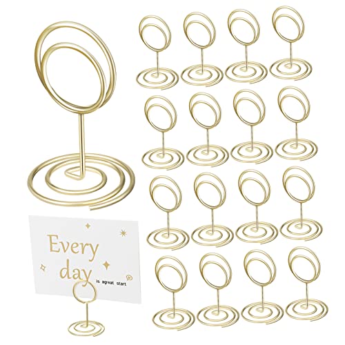 HOUDERCO 20Stücke Tischkartenhalter Goldene Platzkartenständer Memo Clip Halter für Hochzeiten Partys Restaurants und Bürodekoration für Tischnummern von HOUDERCO