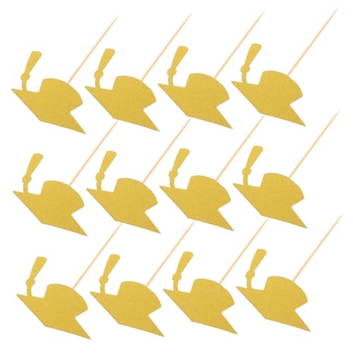 HOUDERCO Stück Graduation Cap Cupcake Topper Goldene Bachelor Hut Tortendeko für Abschlussfeier und Schulveranstaltungen Dekoration für Feierlichen von HOUDERCO