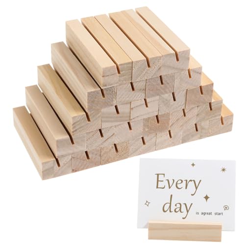 HOUDERCO 25Stücke Holz Fotoständer Rechteckige Kartenhalter für Büro Zuhause als Tischkartenhalter Visitenkartenhalter und Memoinhaber Chic HOUDERCO 25Stücke Holz Fotoständer Rechteckige Kartenhalter für Büro Zuhause als Tischkartenhalter Visitenkartenhalter und Memoinhaber Chic von HOUDERCO