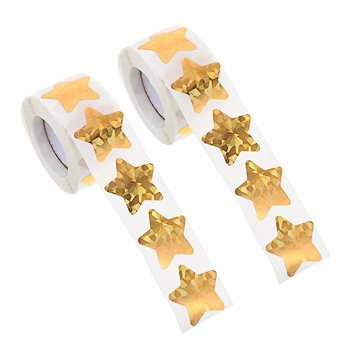 HOUDERCO 2Rollen Glitzernde Stern Aufkleber für Selbstklebenden Sternen Belohnungen Scrapbooking und für Kleinkinder von HOUDERCO