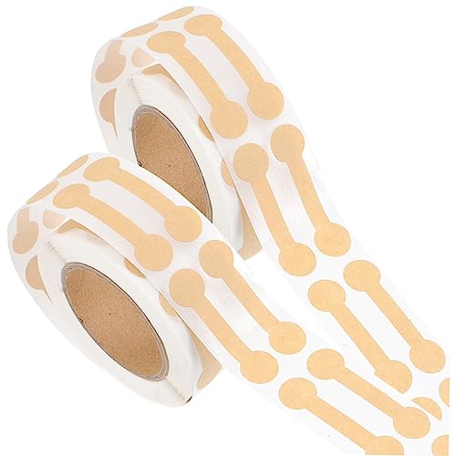 HOUDERCO 2Rollen Manipulationssiegel Etiketten für Braune Kraftpapier Aufkleber für Schmuck Praktisch und Stabil für Preiskennzeichnung und DIY Projekte von HOUDERCO