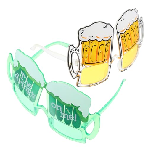 HOUDERCO 2Stücke Oktoberfest Partybrille Kreative Foto Requisiten für Feiern Verschiedene Farben Witzige Gestaltung Ergonomisch und Bequem für Oktoberfest und Partys von HOUDERCO
