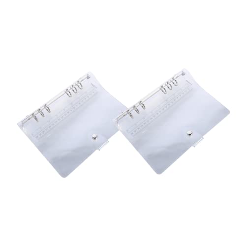HOUDERCO 2Stücke Transparente PVC Ordnerhülle Rutschfest Starker Snap Knopfverschluss für Bürobedarf und Notizblock Cover von HOUDERCO