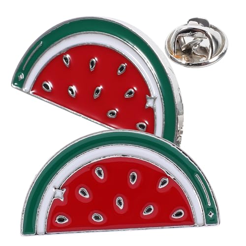 HOUDERCO 2Stücke Wassermelonen Brosche Legierung Wassermelonen Reversclip Farbige Brosche Für Damen Kleidung Kragenclip Schmuck Für Frauen von HOUDERCO
