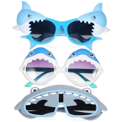 HOUDERCO 3 Paar Sonnenbrillen für Lustige Partybrillen Graue Haifischform Accessoires für Strandpartys Fotoboxen und Kostümpartys Leicht und Komfortabel HOUDERCO 3 Paar Sonnenbrillen für Lustige Partybrillen Graue Haifischform Accessoires für Strandpartys Fotoboxen und Kostümpartys Leicht und Komfortabel von HOUDERCO