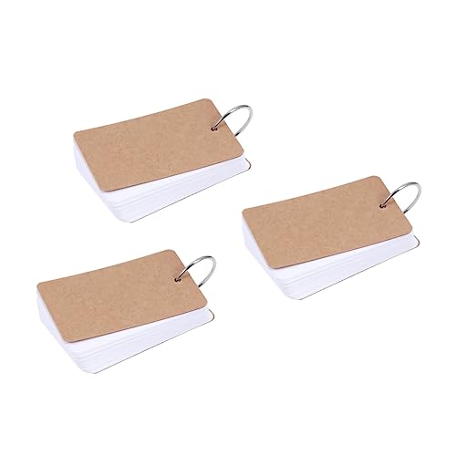 HOUDERCO 3 Stück Leere Notizblöcke mit Ringbindung Tragbare Memo Pads für Schule und Büro Praktische Schreibwaren Weiß für Notizen und Lesezeichen von HOUDERCO