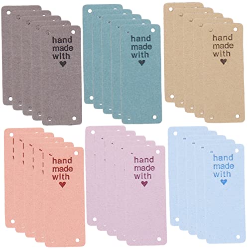 HOUDERCO 30Stücke Mikrofaser Kleidungsetiketten Geprägte Tags für DIY Handarbeiten Personalisierte Labels für Kleidung Taschen und Accessoires Vielseitig Einsetzbar von HOUDERCO