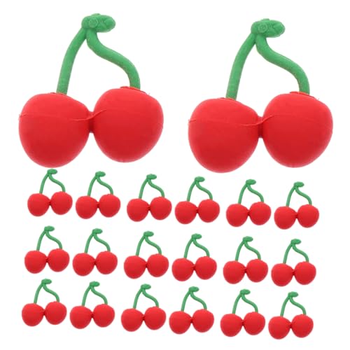HOUDERCO 30Stücke Niedliche Kirsch Radiergummis für Mini Radiergummis mit Fruchtmuster Belohnungen für Klassenzimmer und Schulpreise für Partys und Zuhause Tragbar von HOUDERCO