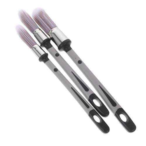 HOUDERCO 3Stücke Ergonomische Malpinsel mit Holzgriff für Möbel und Wandfarbe Langlebige Pinsel für Öl und Acrylarbeiten für Präzise Detailarbeiten von HOUDERCO